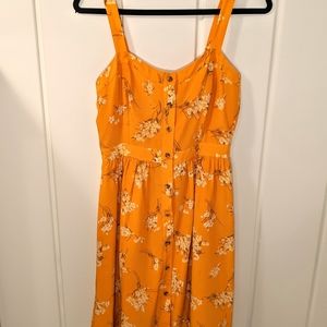 Gold floral dress with pretty back detail